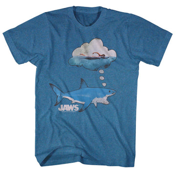 Jaws Mens S/S T-Shirt - Dreamy Snacks - Heather Pacific Blue Heather
