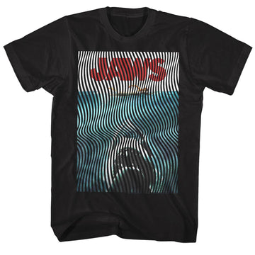 Jaws Mens S/S T-Shirt - Wiggly - Solid Black