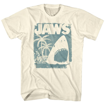 Jaws Mens S/S T-Shirt - Surf Club Poster - Solid Natural