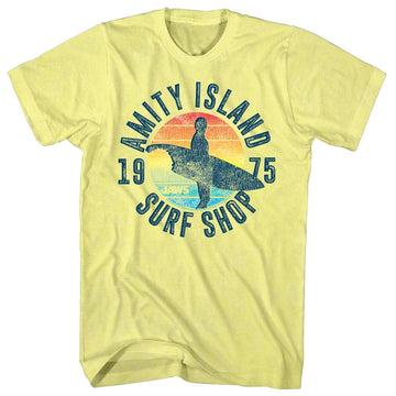 Jaws Mens S/S T-Shirt - Surfshop - Heather Yellow Heather