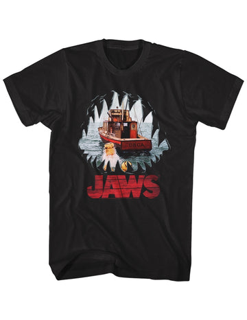 Jaws Mens S/S T-Shirt - Mouth Pov - Solid Black