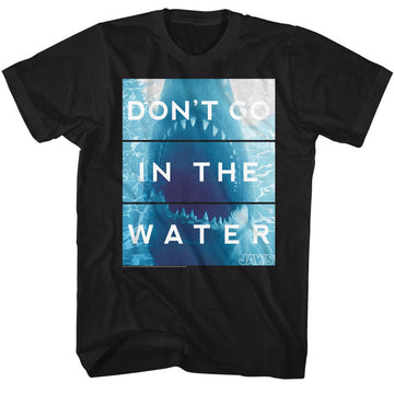 Jaws Mens S/S T-Shirt - Don't Go - Solid Black