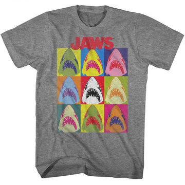 Jaws Mens S/S T-Shirt - Jawhol - Heather Graphite Heather
