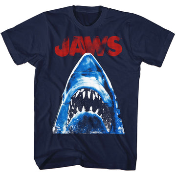 Jaws Mens S/S T-Shirt - Halftone - Solid Navy