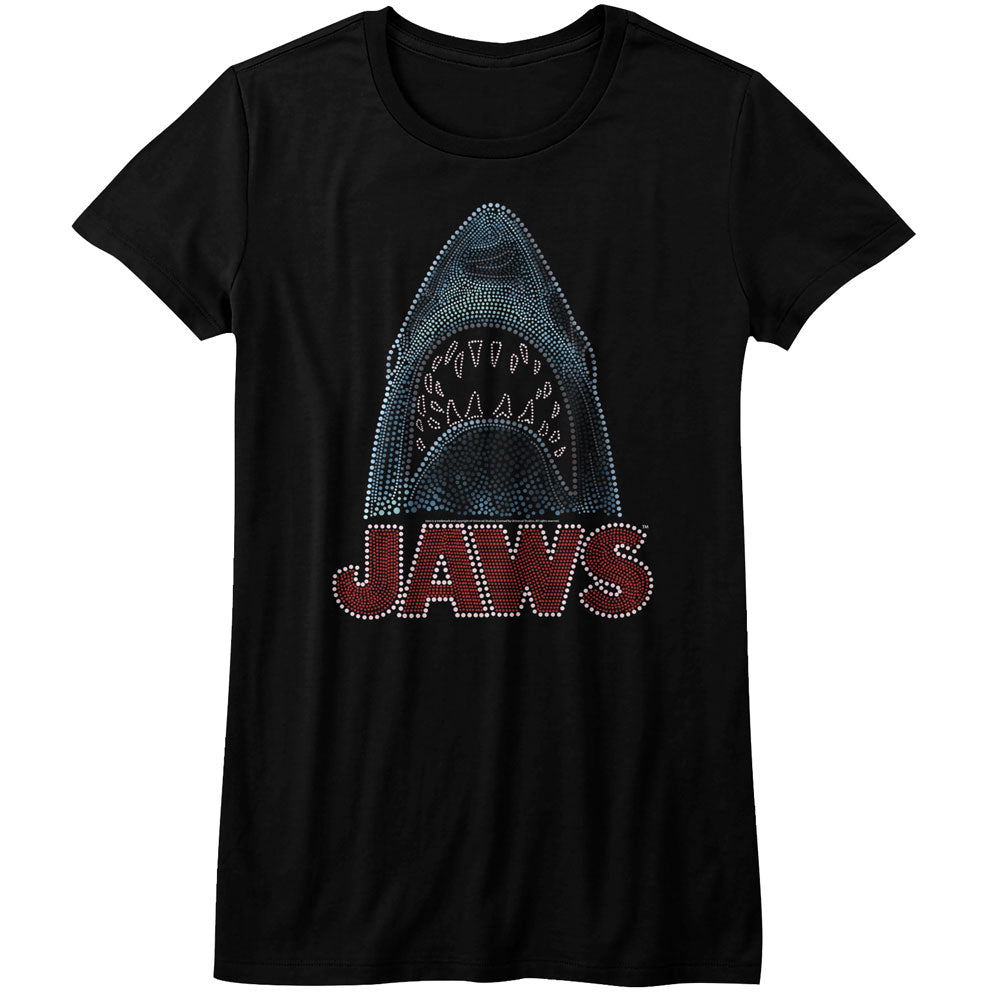 Jaws Girls Juniors S/S T-Shirt - Be-Dazzled - Solid Black