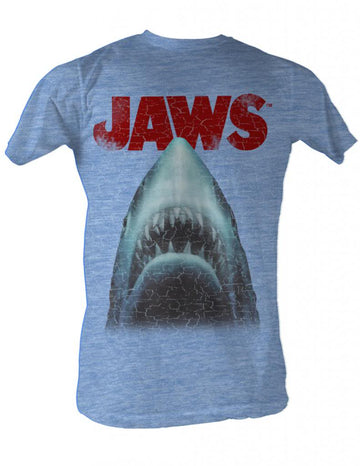 Jaws Mens S/S T-Shirt - Stressed Out - Heather Light Blue Heather