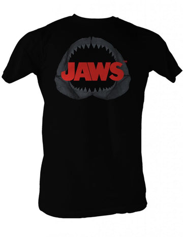 Jaws Mens S/S T-Shirt - Shark Jaw - Solid Black