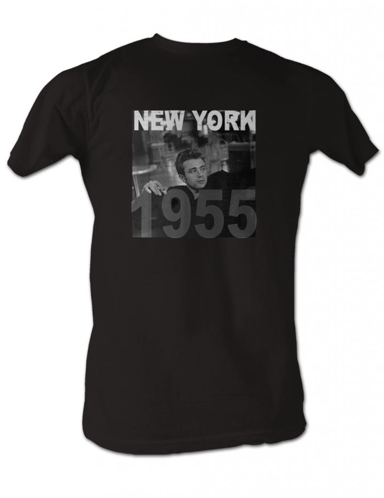 James Dean Mens S/S T-Shirt - New York 55 - Solid Black