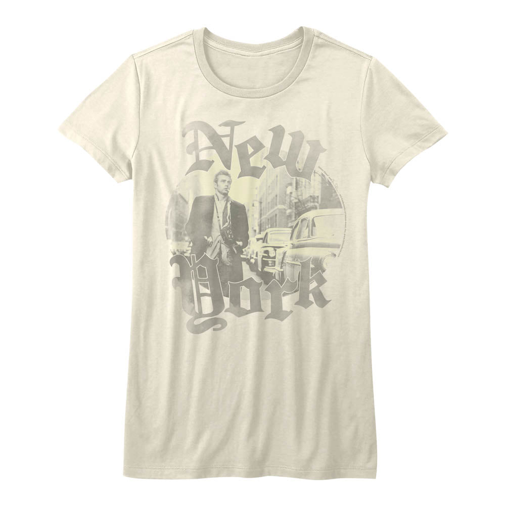 James Dean Girls Juniors S/S T-Shirt - Faded - Solid Natural