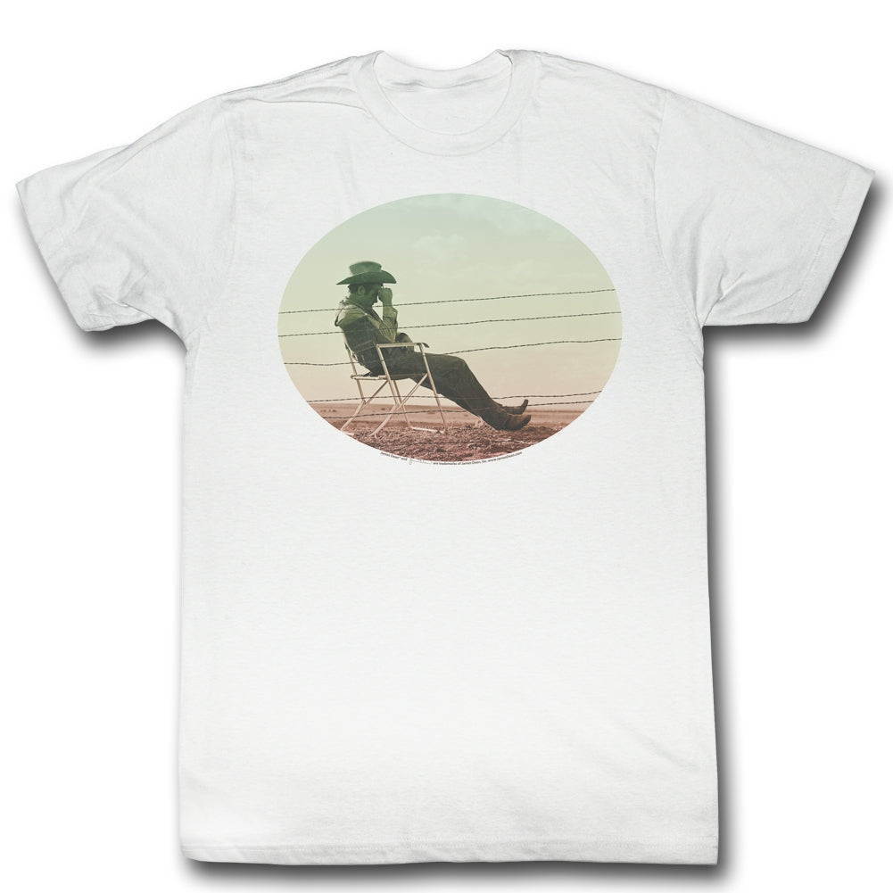 James Dean Mens S/S T-Shirt - Waiting - Solid White
