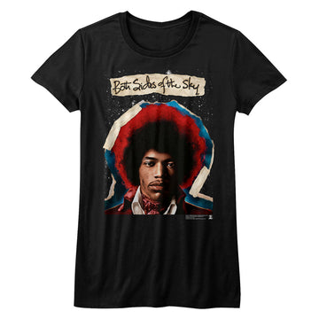 Jimi Hendrix Girls Juniors S/S T-Shirt - Both Sides - Solid Black