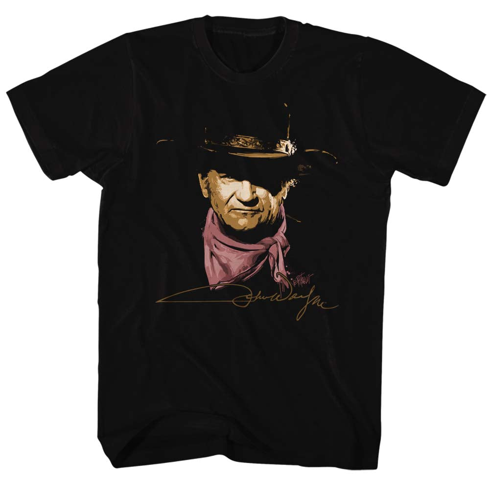 John Wayne Mens S/S T-Shirt - John Wayne - Solid Black