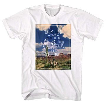 John Wayne Mens S/S T-Shirt - Cactus Field - Solid White