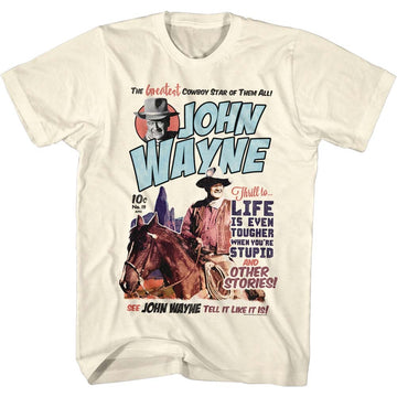 John Wayne Mens S/S T-Shirt - Makeitwayne - Solid Natural
