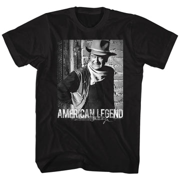 John Wayne Mens S/S T-Shirt - A Legend - Solid Black