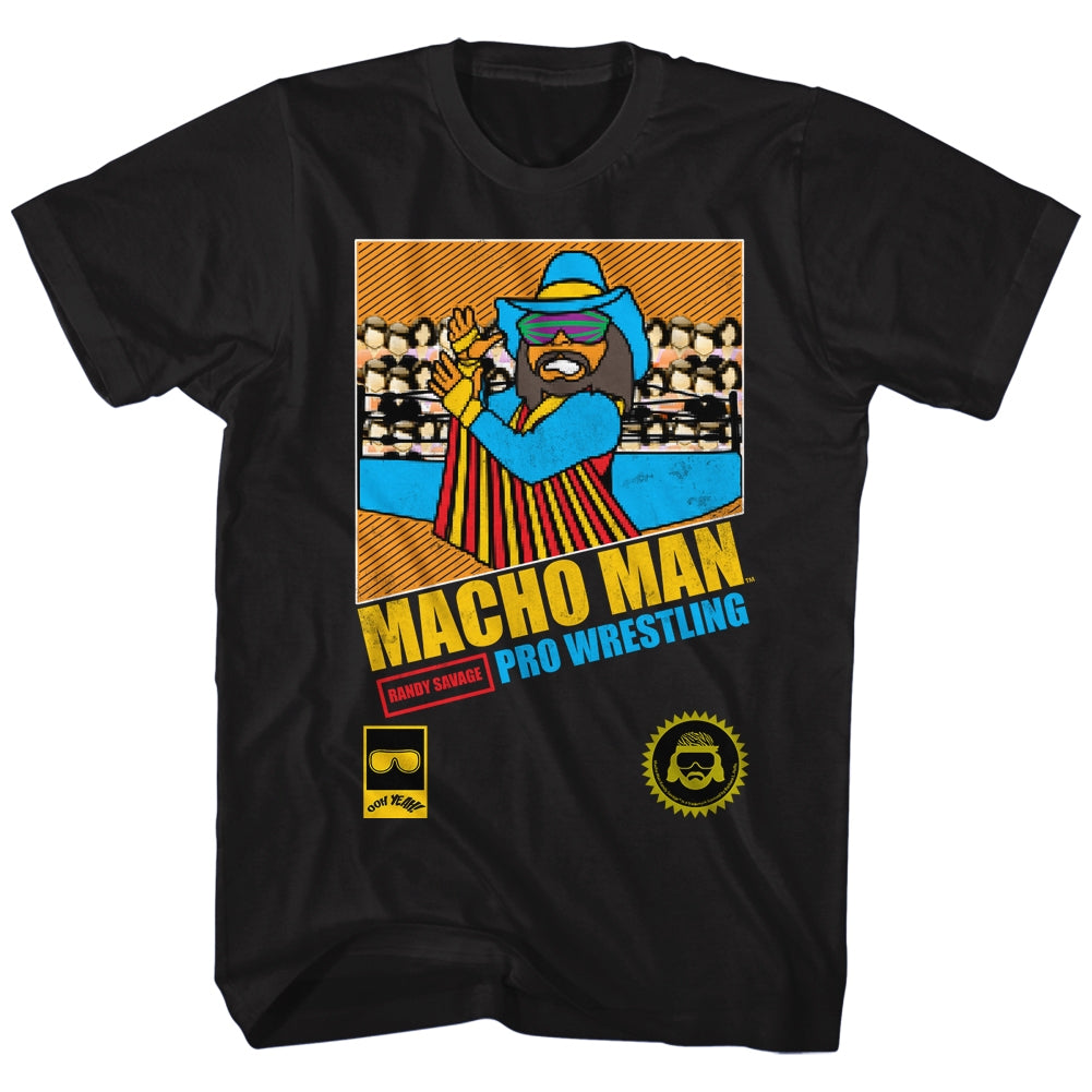 Macho Man Mens S/S T-Shirt - Pro Wrestling - Solid Black