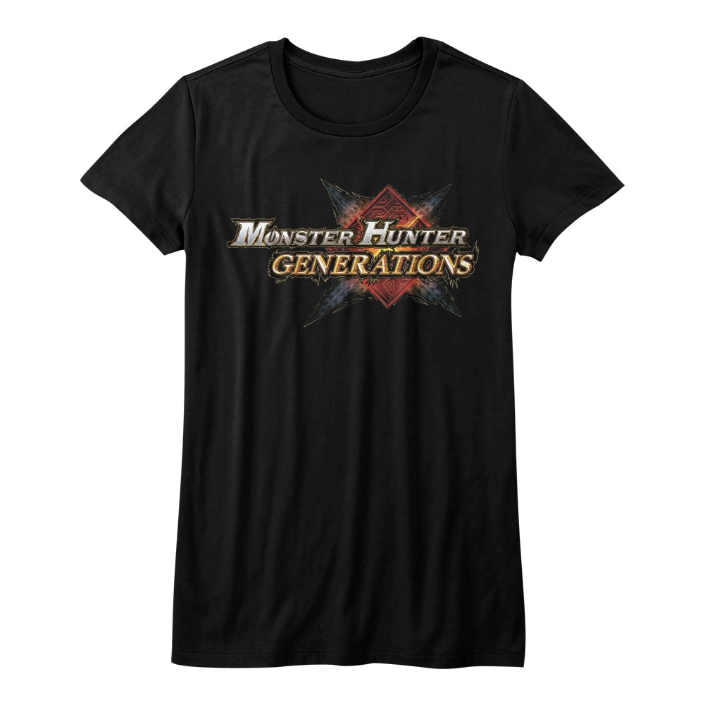 Monster Hunter Girls Juniors S/S T-Shirt - Mhg Logo - Solid Black