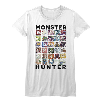 Monster Hunter Girls Juniors S/S T-Shirt - Let'S Hunt! - Solid White