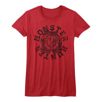Monster Hunter Girls Juniors S/S T-Shirt - Mh Circle - Solid Red