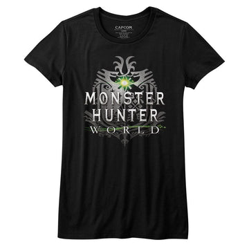 Monster Hunter Girls Juniors S/S T-Shirt - Mhw Logo - Solid Black