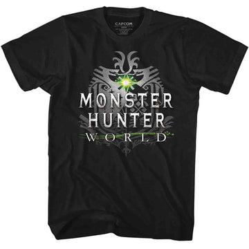 Monster Hunter Mens S/S T-Shirt - Mhw Logo - Solid Black