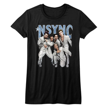 NSYNC Girls Juniors S/S T-Shirt - Strike A Pose - Solid Black
