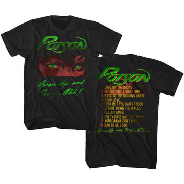 Poison Mens S/S T-Shirt - Open Up - Solid Black