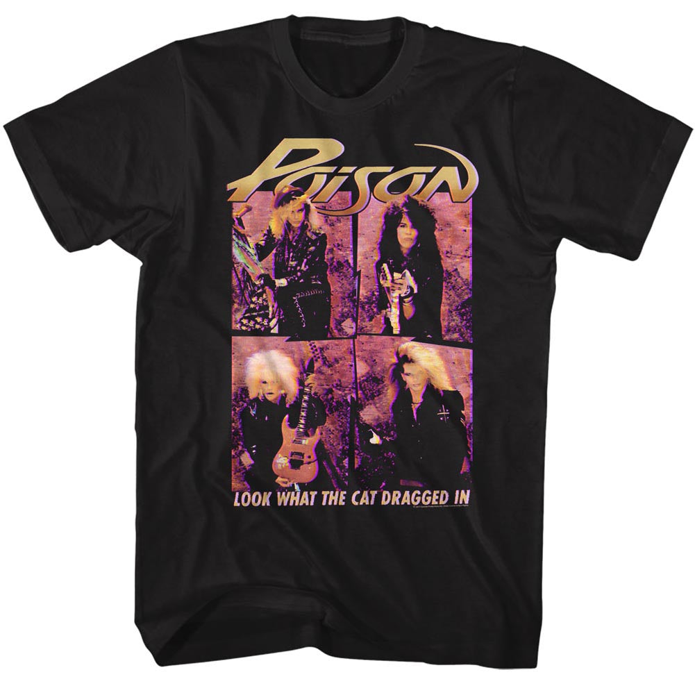 Poison Mens S/S T-Shirt - 3Dcat - Solid Black