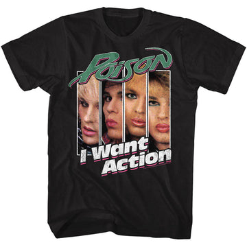 Poison Mens S/S T-Shirt - Iwantaction - Solid Black