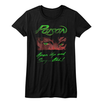Poison Girls Juniors S/S T-Shirt - Open Up - Solid Black