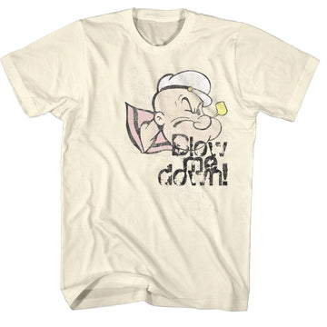 Popeye Mens S/S T-Shirt - Blow Me Down - Solid Natural