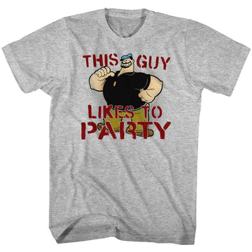 Popeye Mens S/S T-Shirt - Partee - Heather Gray Heather