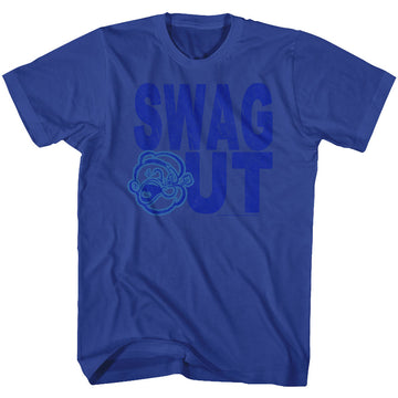 Popeye Mens S/S T-Shirt - Giant Peye - Solid Royal