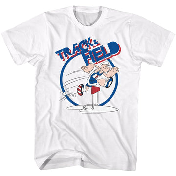Popeye Mens S/S T-Shirt - Trax - Solid White