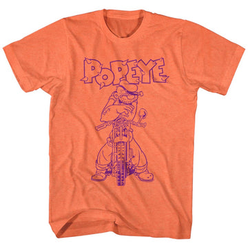 Popeye Mens S/S T-Shirt - Biko - Heather Bright Orange Heather
