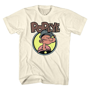 Popeye Mens S/S T-Shirt - Dots - Solid Natural