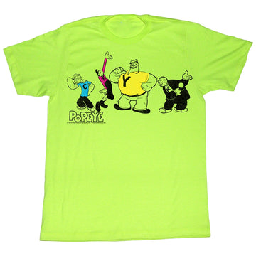 Popeye Mens S/S T-Shirt - Cmyk - Heather Neon Mint Heather