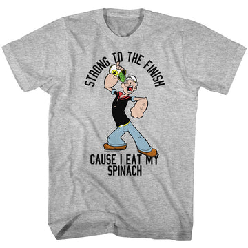 Popeye Mens S/S T-Shirt - Strong - Heather Gray Heather