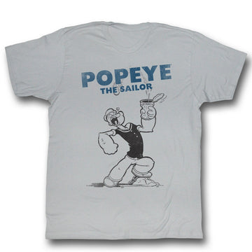 Popeye Mens S/S T-Shirt - Four Sail - Solid Silver