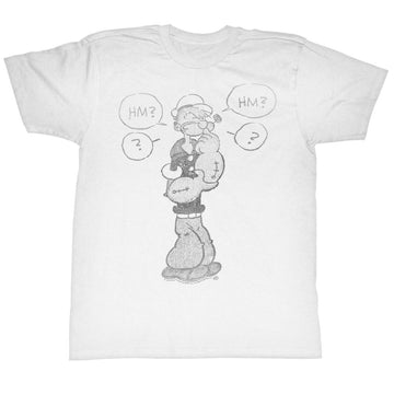 Popeye Mens S/S T-Shirt - Comicish - Solid White