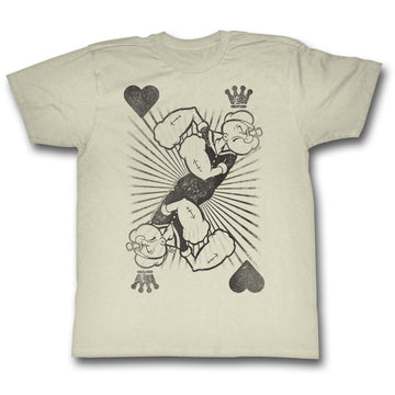Popeye Mens S/S T-Shirt - King Of Harts - Solid Natural