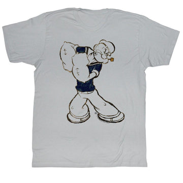 Popeye Mens S/S T-Shirt - Paunch - Solid Silver