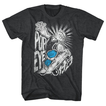 Popeye Mens S/S T-Shirt - Radical - Heather Black Heather