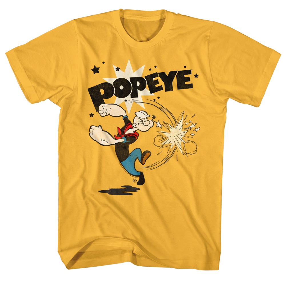 Popeye Mens S/S T-Shirt - Punch - Solid Ginger
