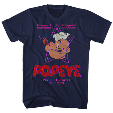 Popeye Mens S/S T-Shirt - Old Game - Solid Navy