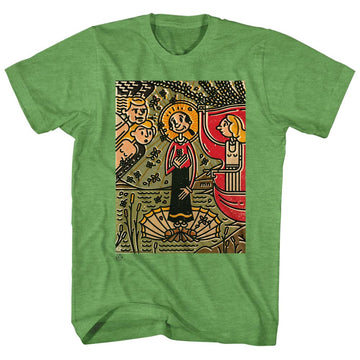 Popeye Mens S/S T-Shirt - Mosaic Olive - Heather Kelly Heather
