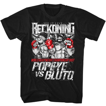 Popeye Mens S/S T-Shirt - Reckoning - Solid Black