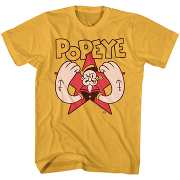Popeye Mens S/S T-Shirt - Arms - Solid Ginger