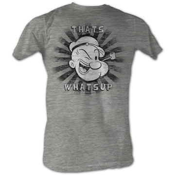 Popeye Mens S/S T-Shirt - ThatāS Whats Up - Heather Gray Heather