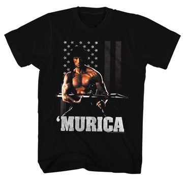 Rambo Mens S/S T-Shirt - Freedom - Solid Black